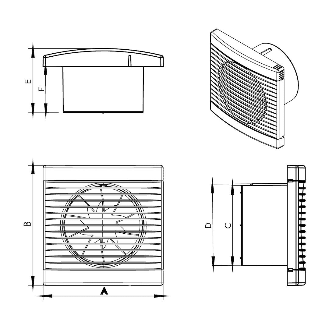 Dospel Wandventilator PLAY CLASSIC 100, Weiß oder Schwarz
