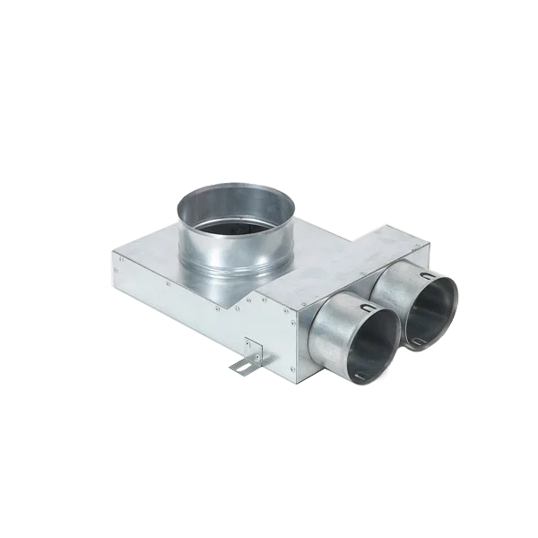 WANAS Ventilanschlusskasten für Flexrohr Ø75, Deckenkasten für Einbau 2 x Ø75 auf Ø125