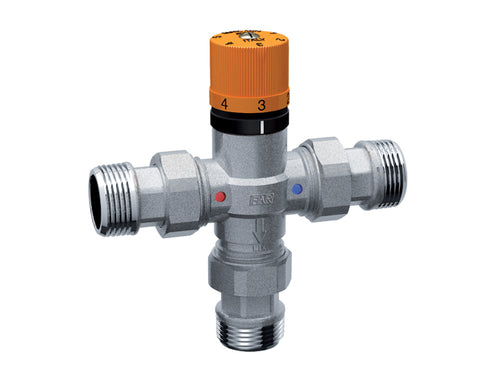 FAR SOLARFAR Thermostatischer Mischer 3955 für Solaranlagen, Außengewinde, 30 bis 65 °C