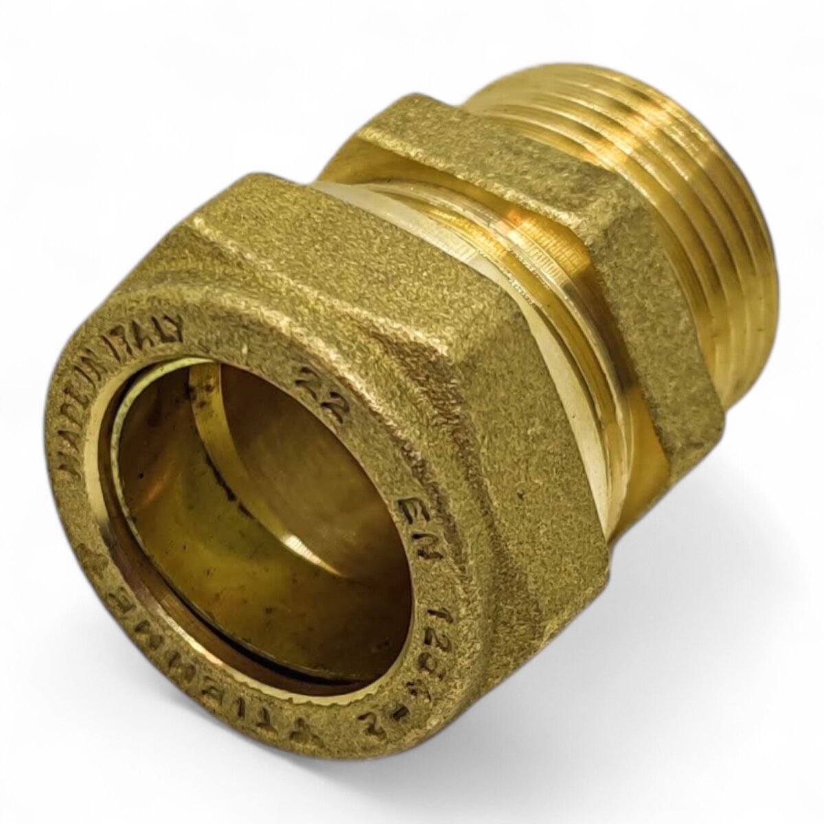 Westech straight compression fitting, male thread to 22 mm, 1" male x 22 mm