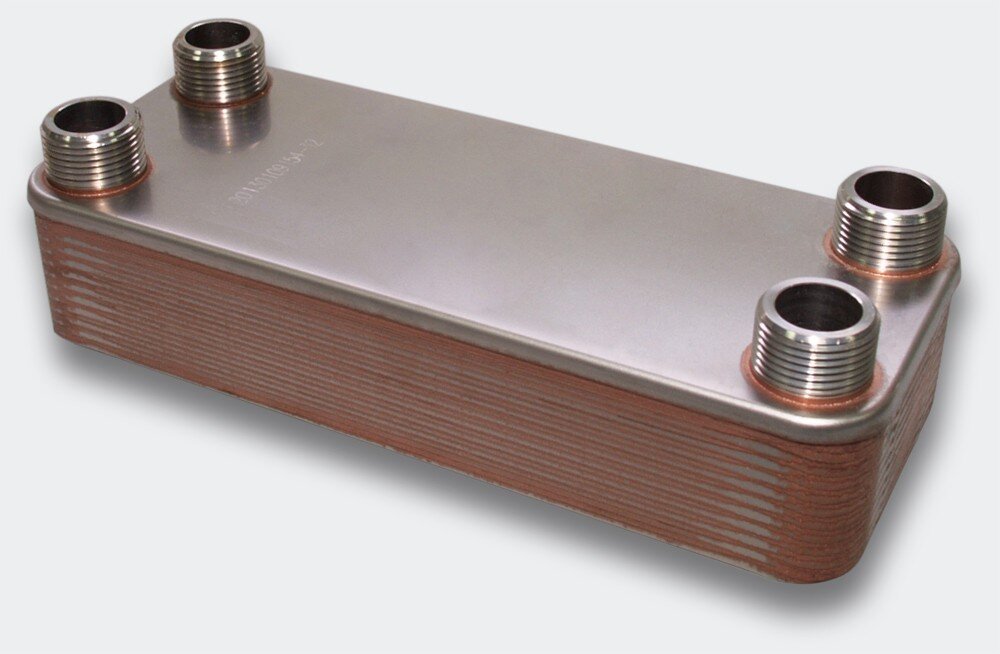 Nedavi brazed plate heat exchanger, stainless steel, 22 to 660 kW, 125 kW, 20 plates
