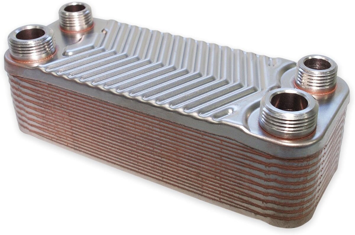 Nedavi brazed plate heat exchanger, stainless steel, 22 to 660 kW, 44 kW, 20 plates