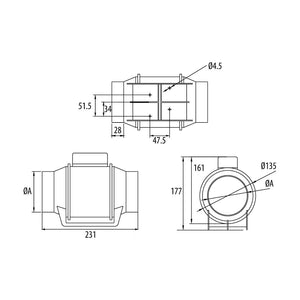 Dospel Rohrventilator TURBO, Ø 100 oder 125 mm