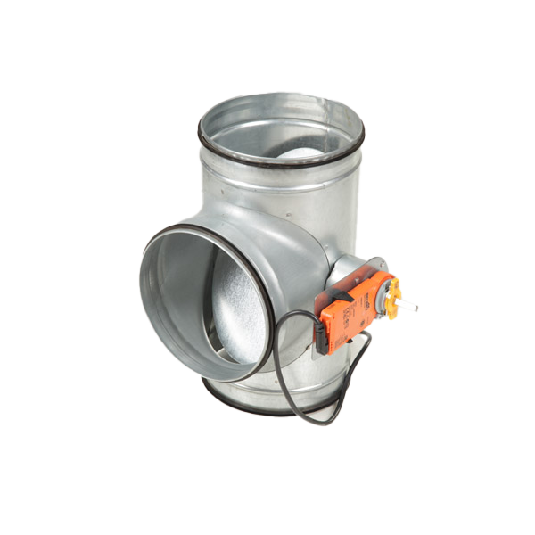 WANAS tee with actuator for ground heat exchanger and zone ventilation, product view