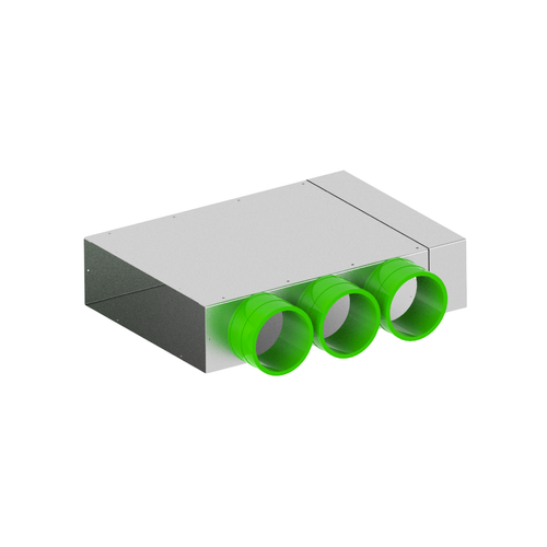 WANAS Steel Durchgangsanschlüsse und Formteile 80 x 250 mm für Flexrohr Ø75, Durchgangskasten 3 x Ø75