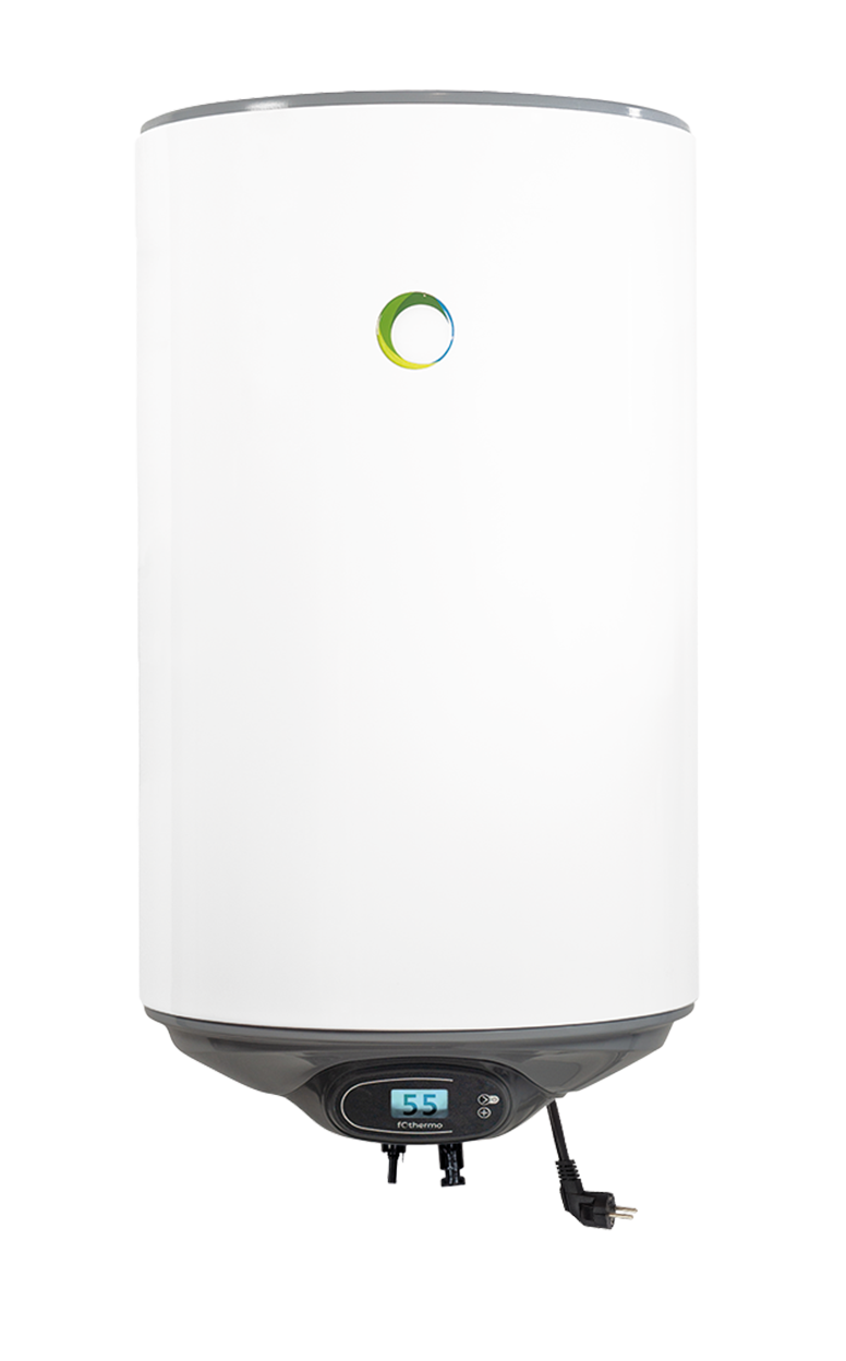 fothermo solar hybrid boiler with direct PV connection and 230 V backup heating, 30 l or 80 l, 80 l
