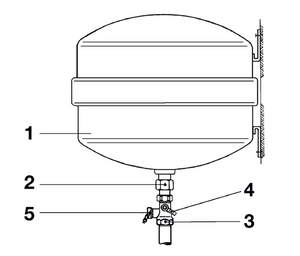 Afriso brass cap valve 3/4" for expansion vessels, view 2