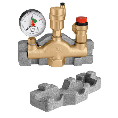 Caleffi Kesselsicherheitsgruppe 1" bis 50 kW mit Isolierung, Schnellentlüfter, Produktansicht