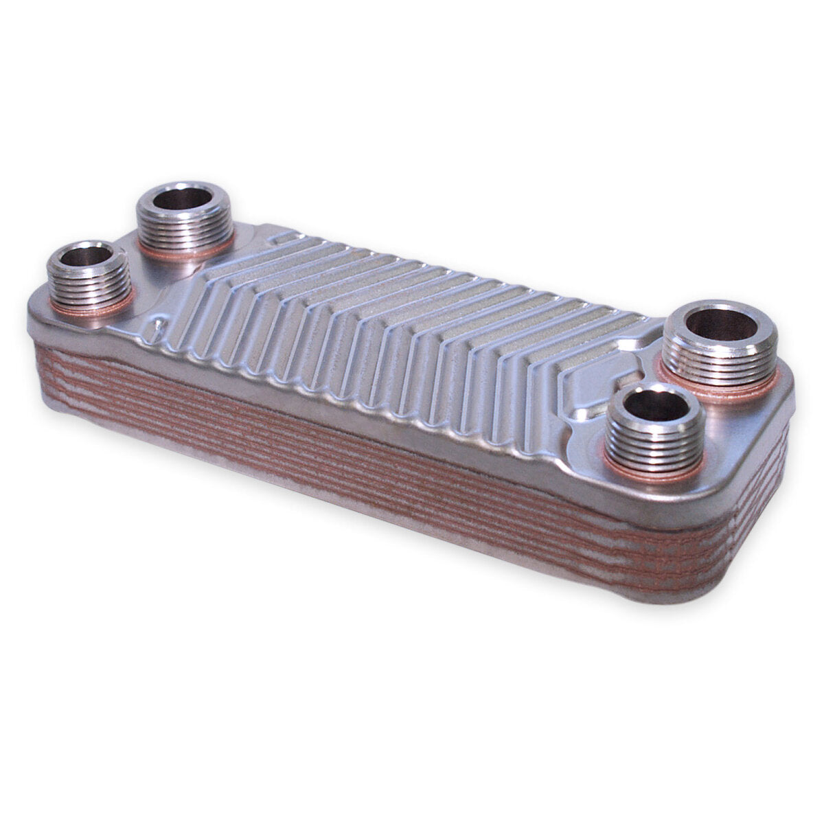 Nedavi brazed plate heat exchanger, stainless steel, 22 to 660 kW, 22 kW, 10 plates