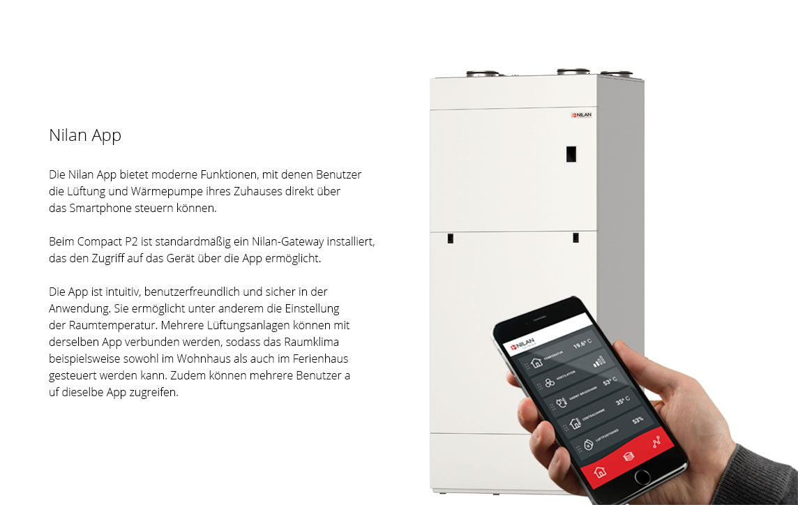 Nilan Compact P2 KSF mit Edelstahlspeicher