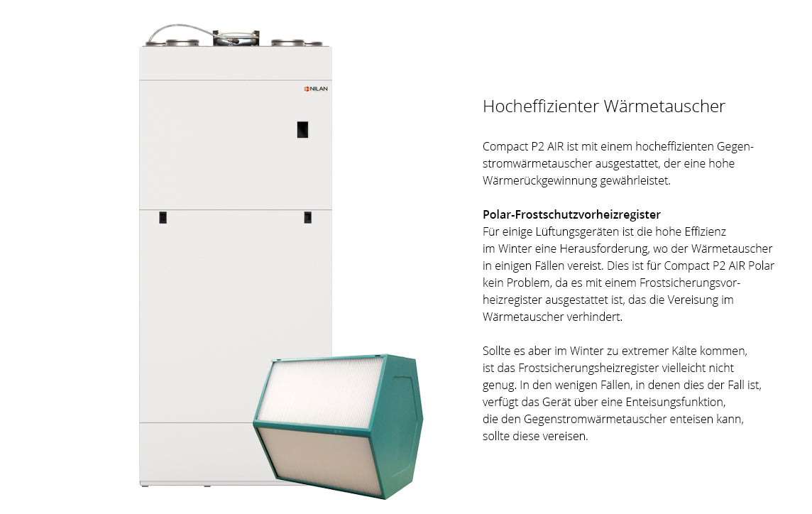 Nilan Compact P2 KSF Air9 (Innenteil) mit Edelstahlspeicher