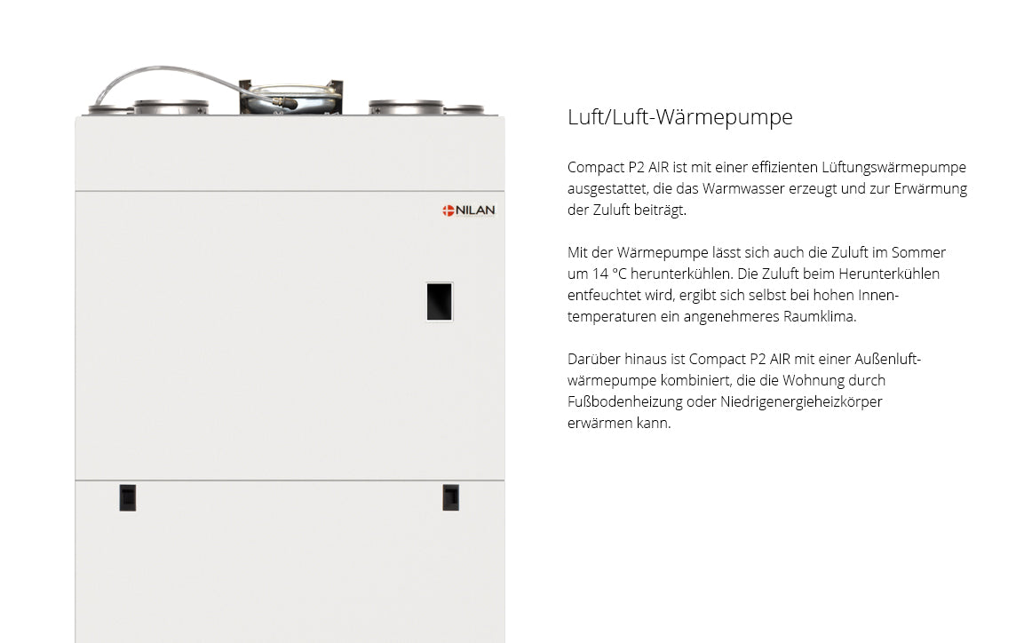 Nilan Compact P2 KSF Air9 (Innenteil) mit Edelstahlspeicher