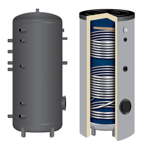 TWL emaillierter Solarspeicher SO mit 2 Glattrohr-Wärmetauschern, 200 bis 2.000 l, 400 l