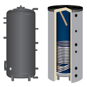 TWL emaillierter Trinkwasserspeicher S mit 1 Glattrohr-Wärmetauscher, 150 bis 2.000 l, 1000 l